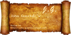 John Gusztáv névjegykártya